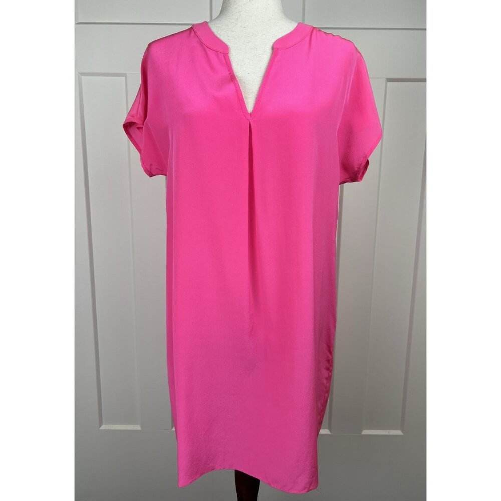 Amanda Uprichard Silk Dress S Hot Pink High Low Wedding Guest Cocktail Relaxed